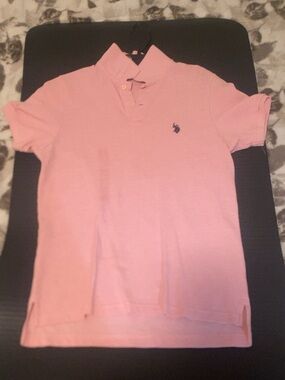 U.S. Polo Assn. Pink Short Sleeve Polo with Navy Logo